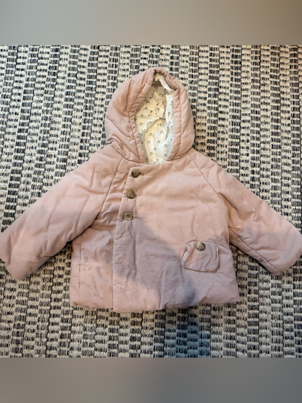 Bonpoint Blush Pink Hooded Puffer Coat size 2